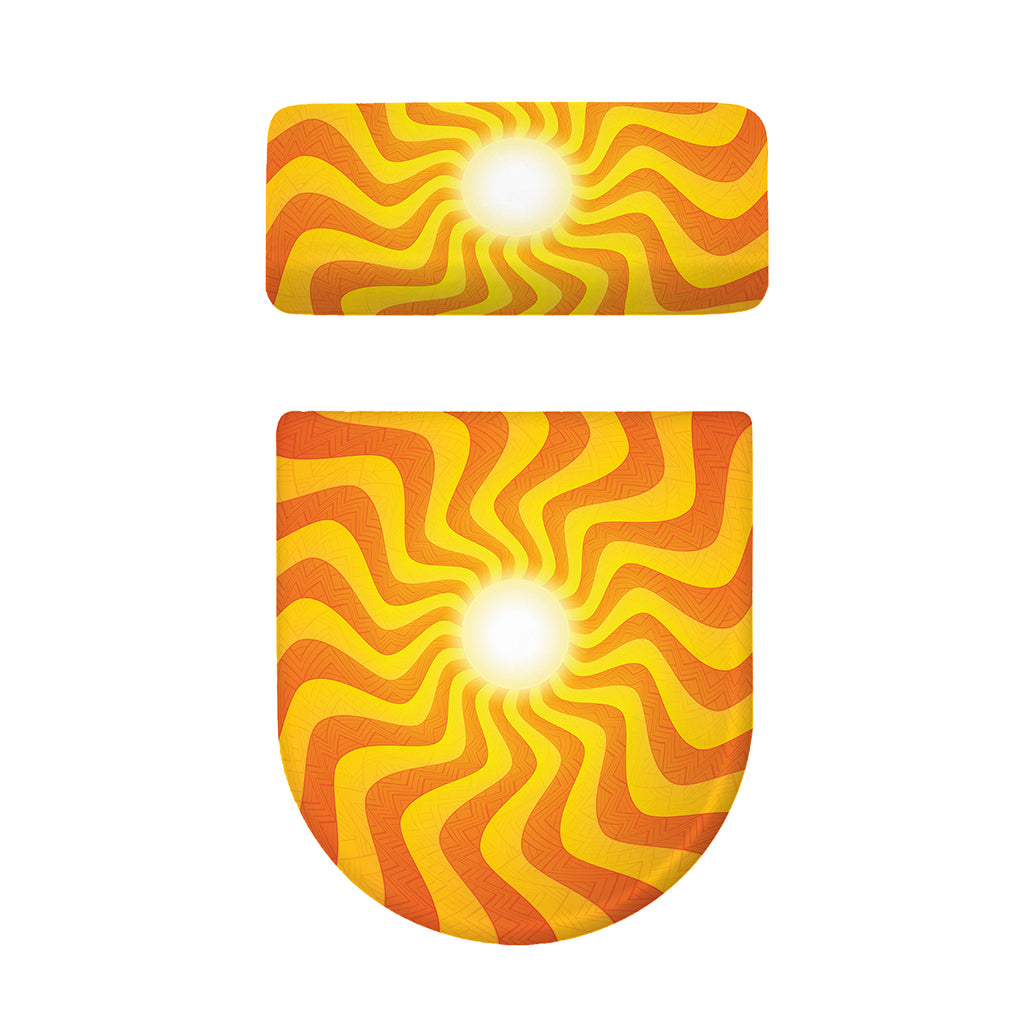 Psychedelic Burning Sun Print Toilet Lid And Tank Cover Set