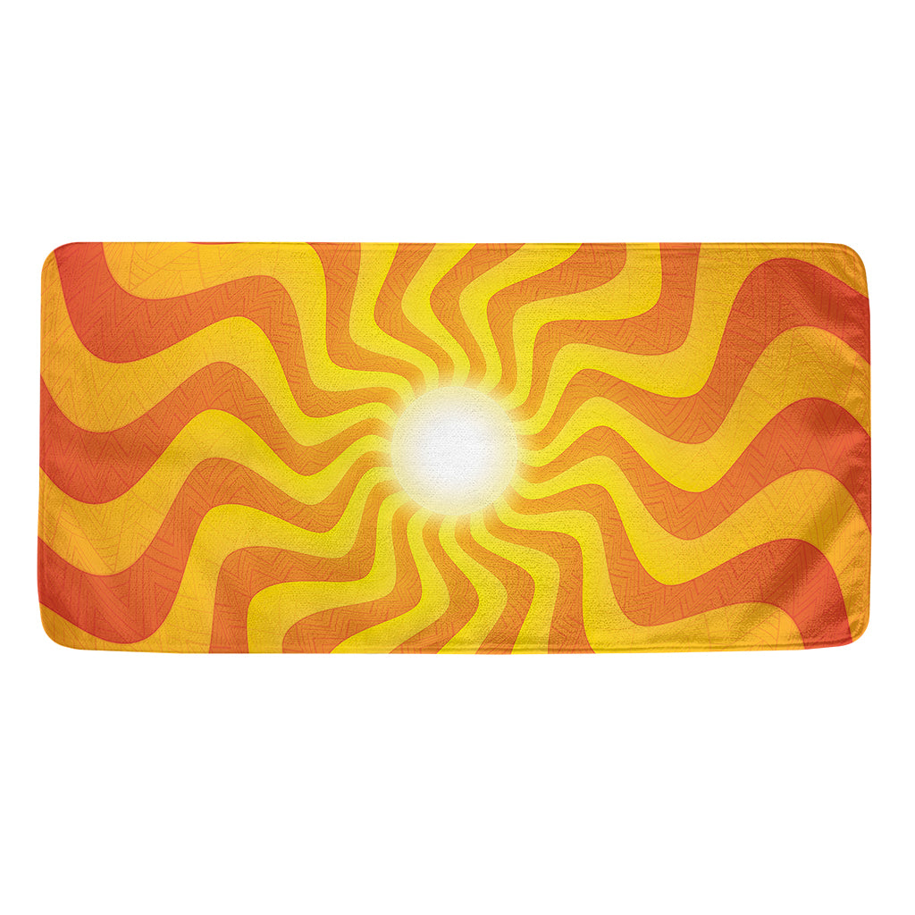 Psychedelic Burning Sun Print Towel