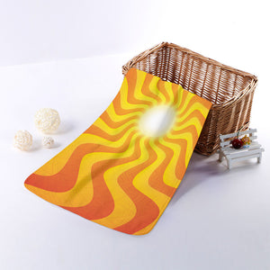 Psychedelic Burning Sun Print Towel