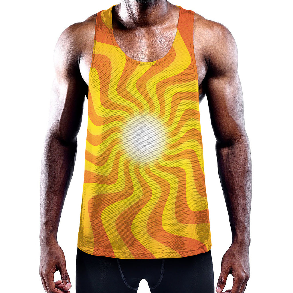 Psychedelic Burning Sun Print Training Tank Top