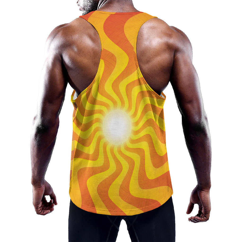 Psychedelic Burning Sun Print Training Tank Top