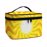 Psychedelic Burning Sun Print Travel Makeup Bag