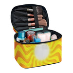 Psychedelic Burning Sun Print Travel Makeup Bag