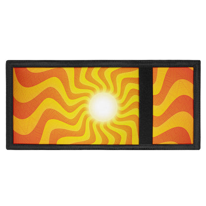 Psychedelic Burning Sun Print Trifold Wallet