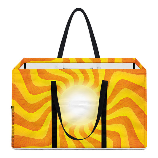 Psychedelic Burning Sun Print Utility Tote Bag
