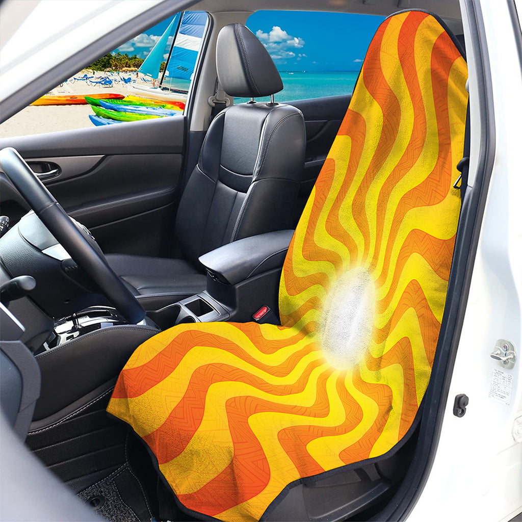 Psychedelic Burning Sun Print Waterproof Car Seat Cover