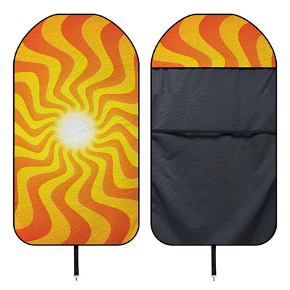 Psychedelic Burning Sun Print Waterproof Car Seat Cover