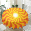 Psychedelic Burning Sun Print Waterproof Round Tablecloth