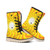 Psychedelic Burning Sun Print Winter Boots