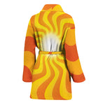 Psychedelic Burning Sun Print Women's Bathrobe