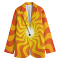 Psychedelic Burning Sun Print Women's Blazer