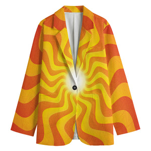 Psychedelic Burning Sun Print Women's Blazer