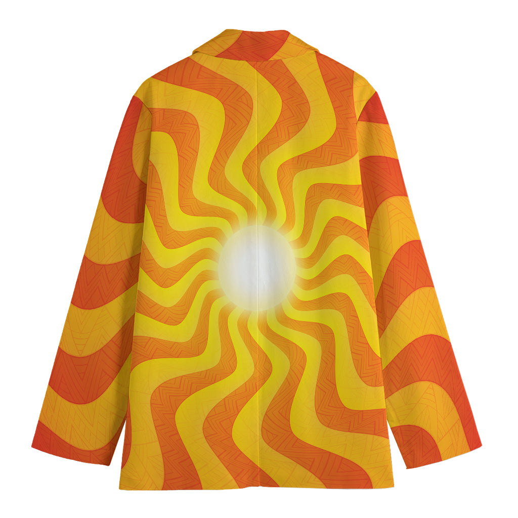 Psychedelic Burning Sun Print Women's Blazer