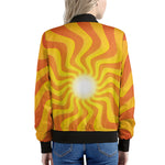 Psychedelic Burning Sun Print Women's Bomber Jacket