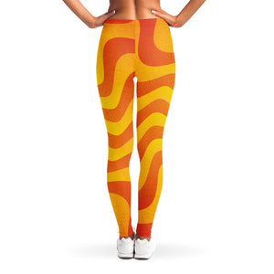 Psychedelic Burning Sun Print Women's Leggings