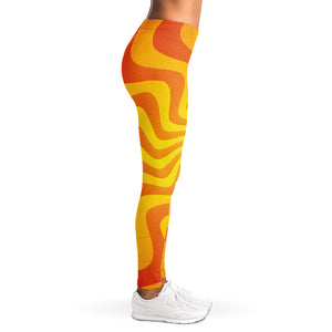 Psychedelic Burning Sun Print Women's Leggings