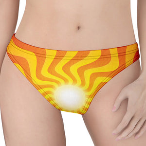 Psychedelic Burning Sun Print Women's Thong