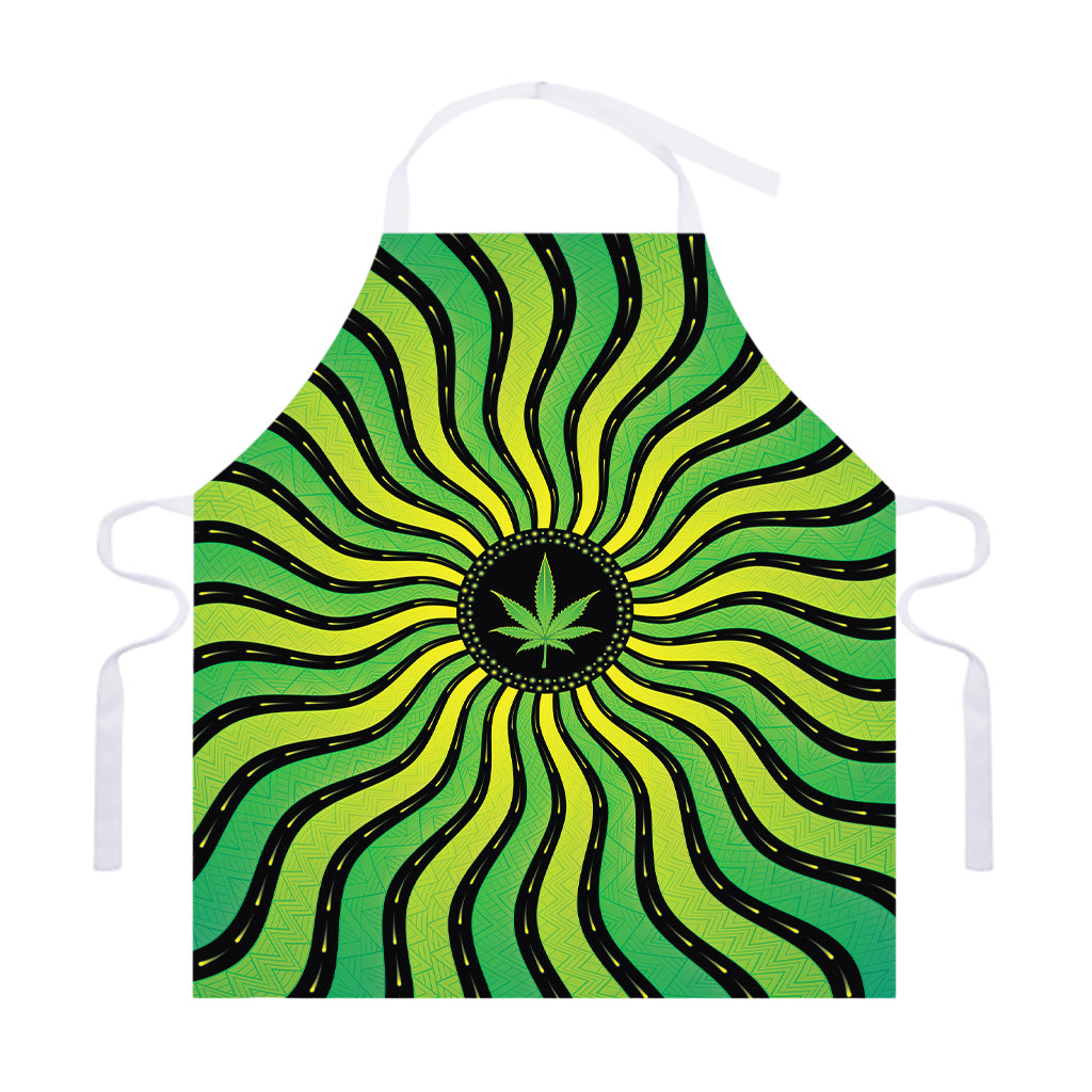 Psychedelic Cannabis Leaf Print Adjustable Apron