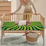 Psychedelic Cannabis Leaf Print Baby Crib Sheet