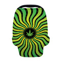Psychedelic Cannabis Leaf Print Baby Seat Cover