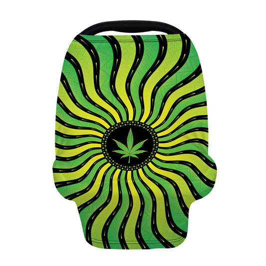 Psychedelic Cannabis Leaf Print Baby Seat Cover