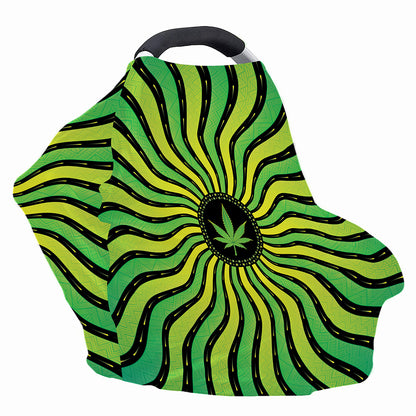 Psychedelic Cannabis Leaf Print Baby Seat Cover