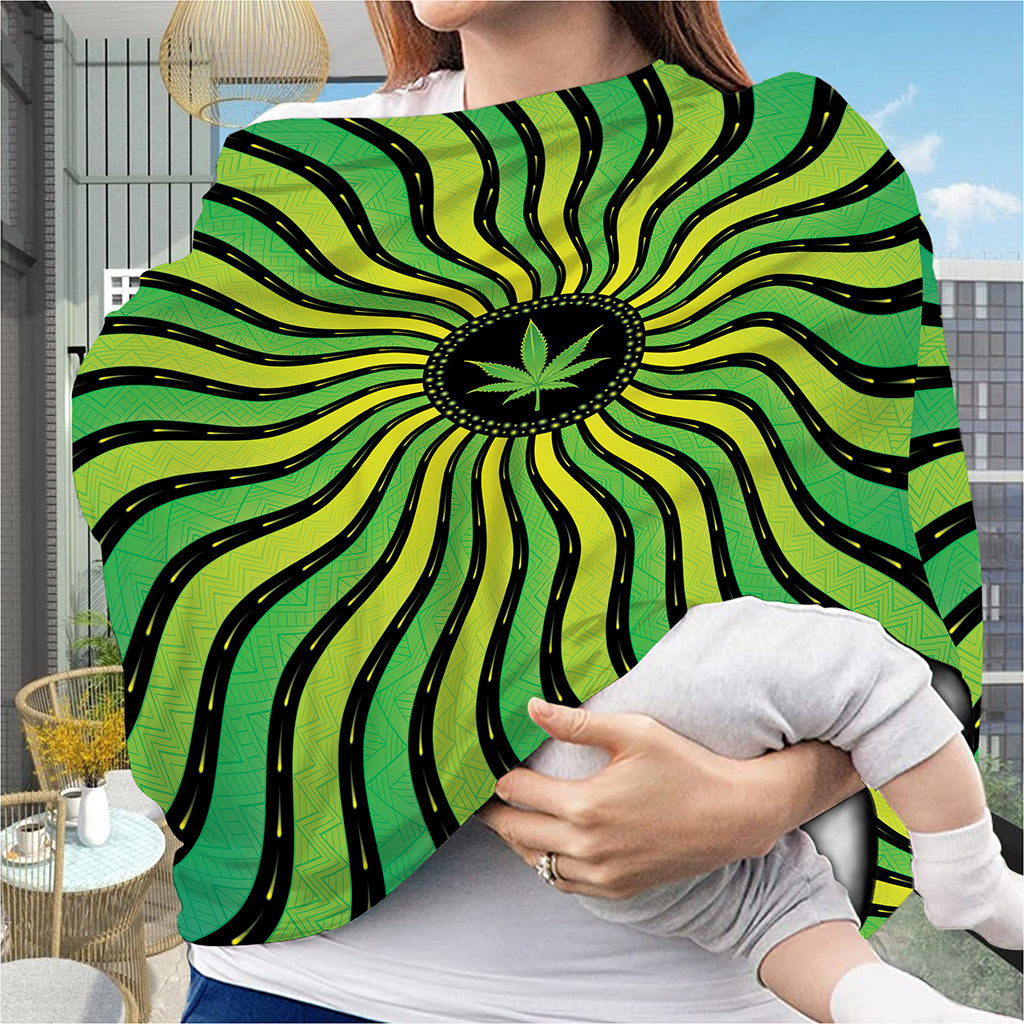 Psychedelic Cannabis Leaf Print Baby Seat Cover