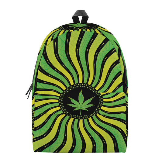 Psychedelic Cannabis Leaf Print Backpack