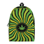 Psychedelic Cannabis Leaf Print Backpack