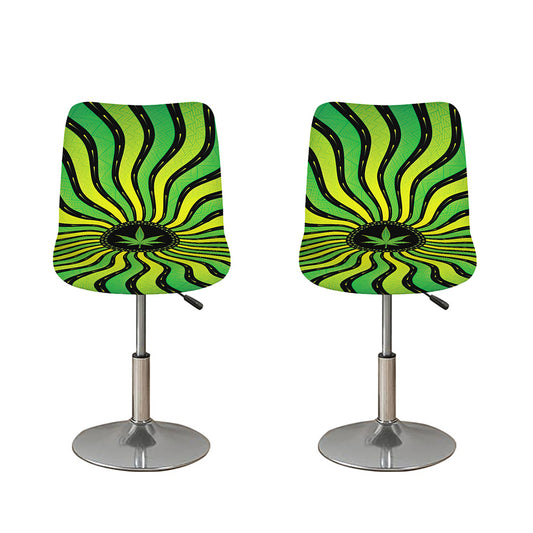 Psychedelic Cannabis Leaf Print Bar Stool Covers