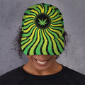 Psychedelic Cannabis Leaf Print Baseball Cap
