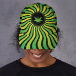 Psychedelic Cannabis Leaf Print Baseball Cap