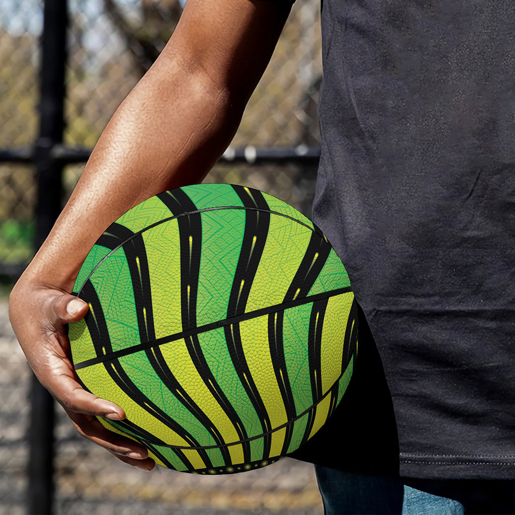 Psychedelic Cannabis Leaf Print Basketball