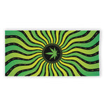 Psychedelic Cannabis Leaf Print Beach Towel