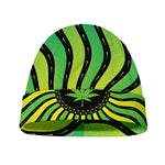 Psychedelic Cannabis Leaf Print Beanie