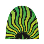 Psychedelic Cannabis Leaf Print Beanie