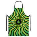 Psychedelic Cannabis Leaf Print Bib Apron With Pocket