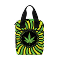 Psychedelic Cannabis Leaf Print Bible Tote Bag