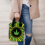 Psychedelic Cannabis Leaf Print Bible Tote Bag