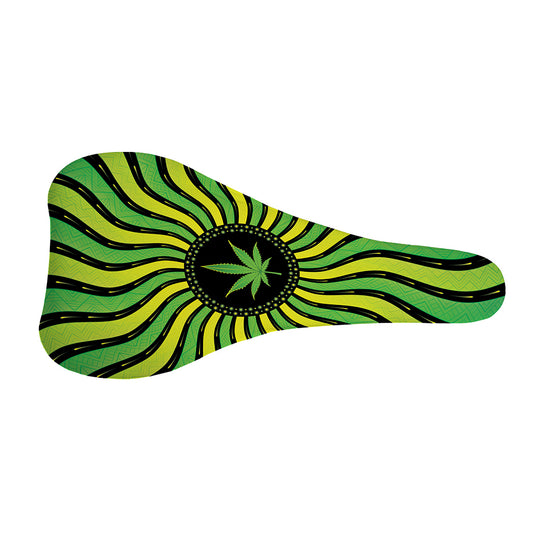 Psychedelic Cannabis Leaf Print Bicycle Seat Cover