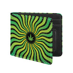 Psychedelic Cannabis Leaf Print Bifold Wallet