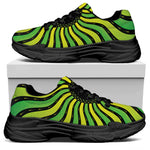 Psychedelic Cannabis Leaf Print Black Chunky Shoes