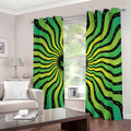 Psychedelic Cannabis Leaf Print Dimout Grommet Curtains