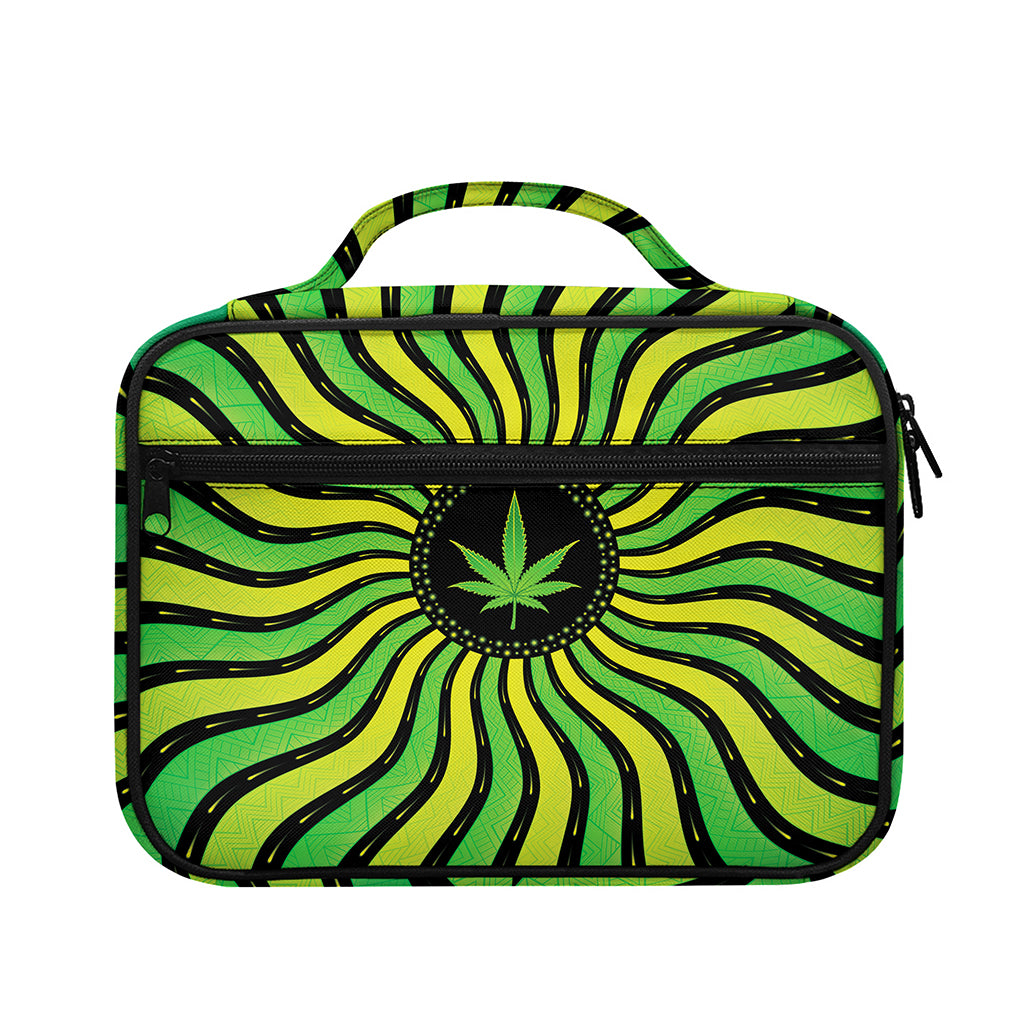 Psychedelic Cannabis Leaf Print Briefcase Bible Bag