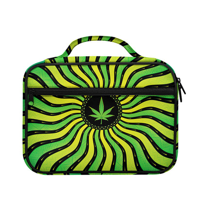 Psychedelic Cannabis Leaf Print Briefcase Bible Bag