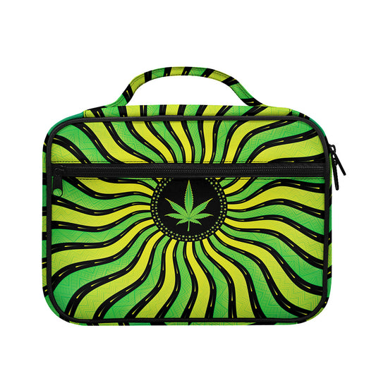 Psychedelic Cannabis Leaf Print Briefcase Bible Bag