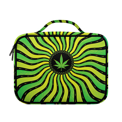 Psychedelic Cannabis Leaf Print Briefcase Bible Bag