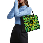 Psychedelic Cannabis Leaf Print Canvas Tote Bag