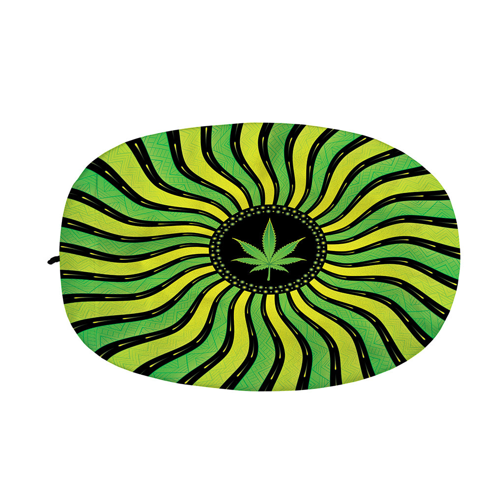 Psychedelic Cannabis Leaf Print Car Side Mirror Covers
