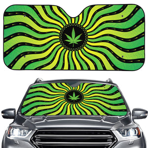 Psychedelic Cannabis Leaf Print Car Windshield Sun Shade